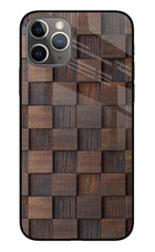 Wooden Cube Design iPhone 11 Pro Glass Case Back Cover by Casekaro