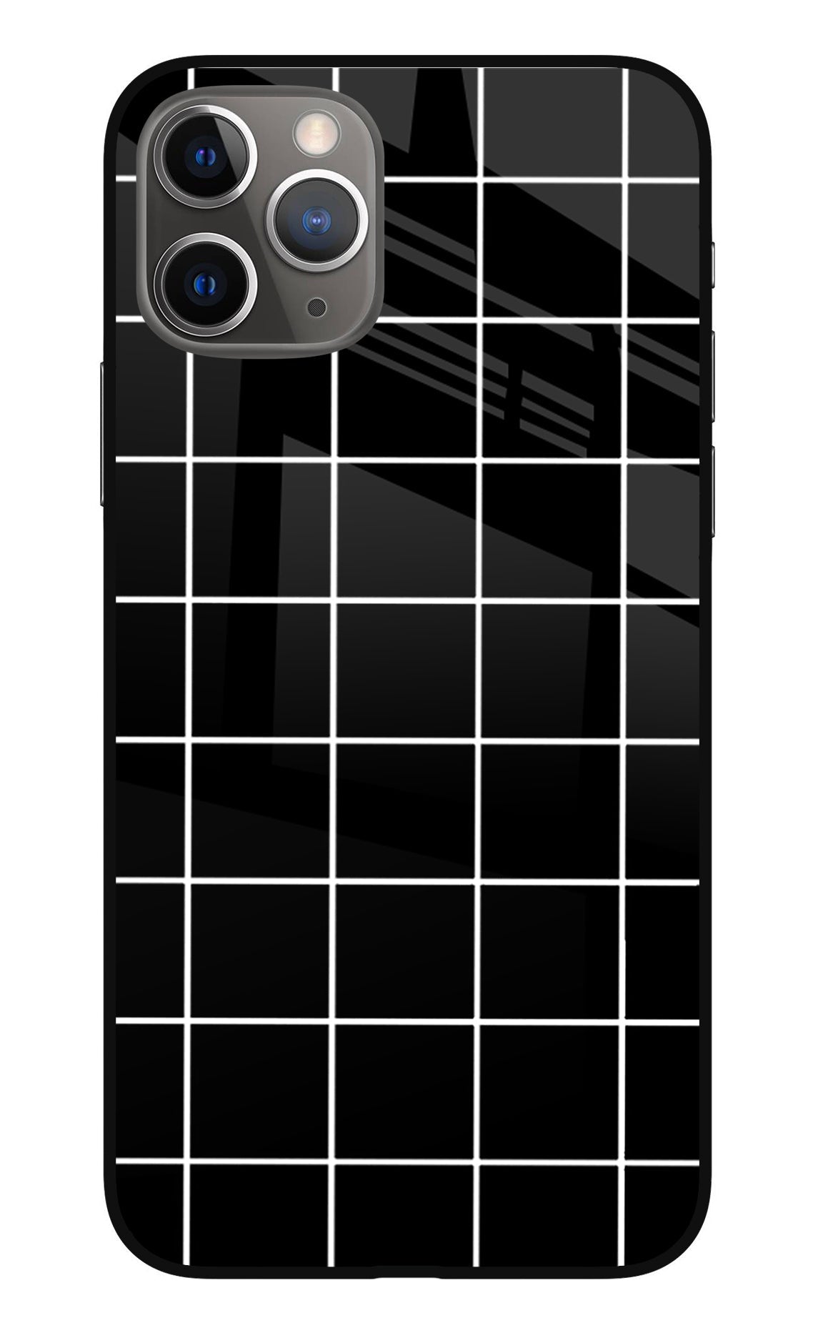White Grid iPhone 11 Pro Glass Case