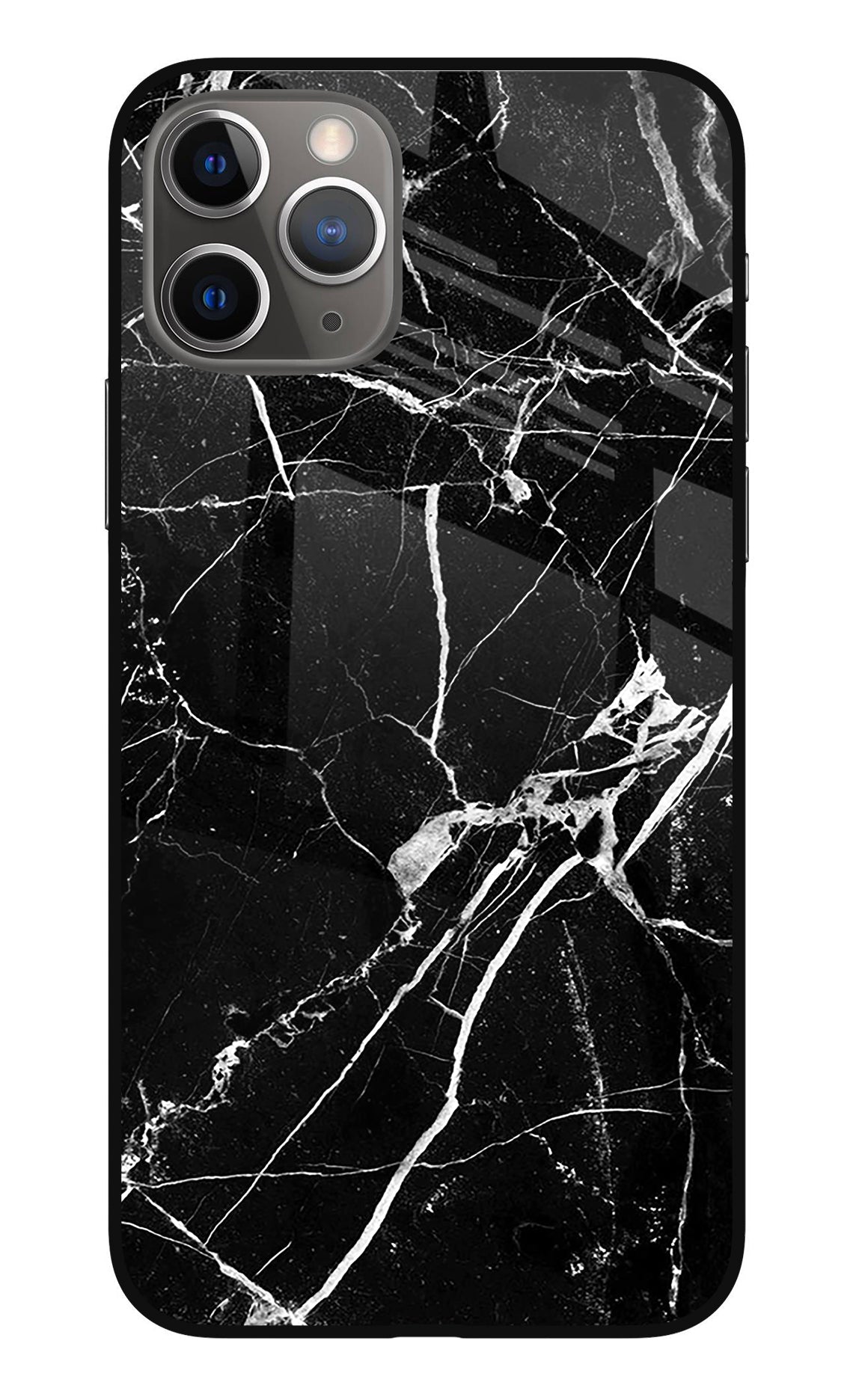Black Marble Pattern iPhone 11 Pro Glass Case