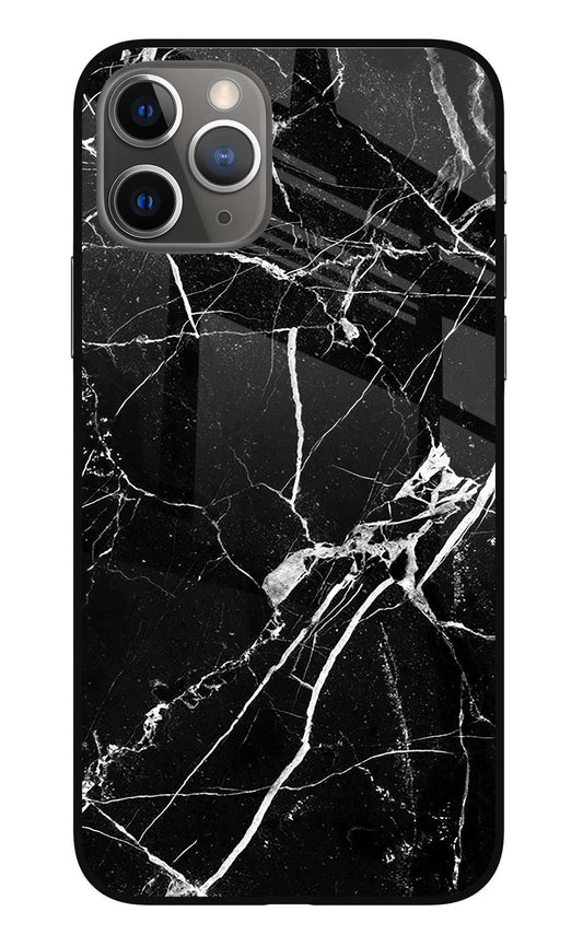 Black Marble Pattern iPhone 11 Pro Glass Case