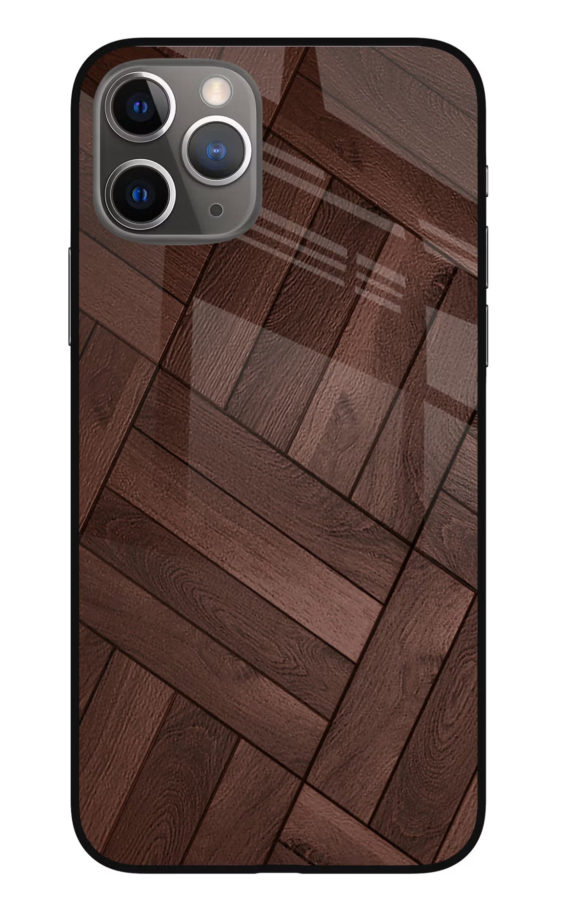 Wooden Texture Design iPhone 11 Pro Glass Case Back Cover by Casekaro