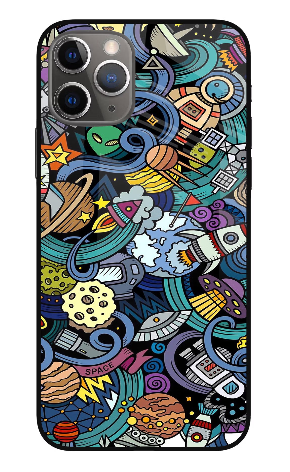 Space Abstract iPhone 11 Pro Glass Case Back Cover by Casekaro