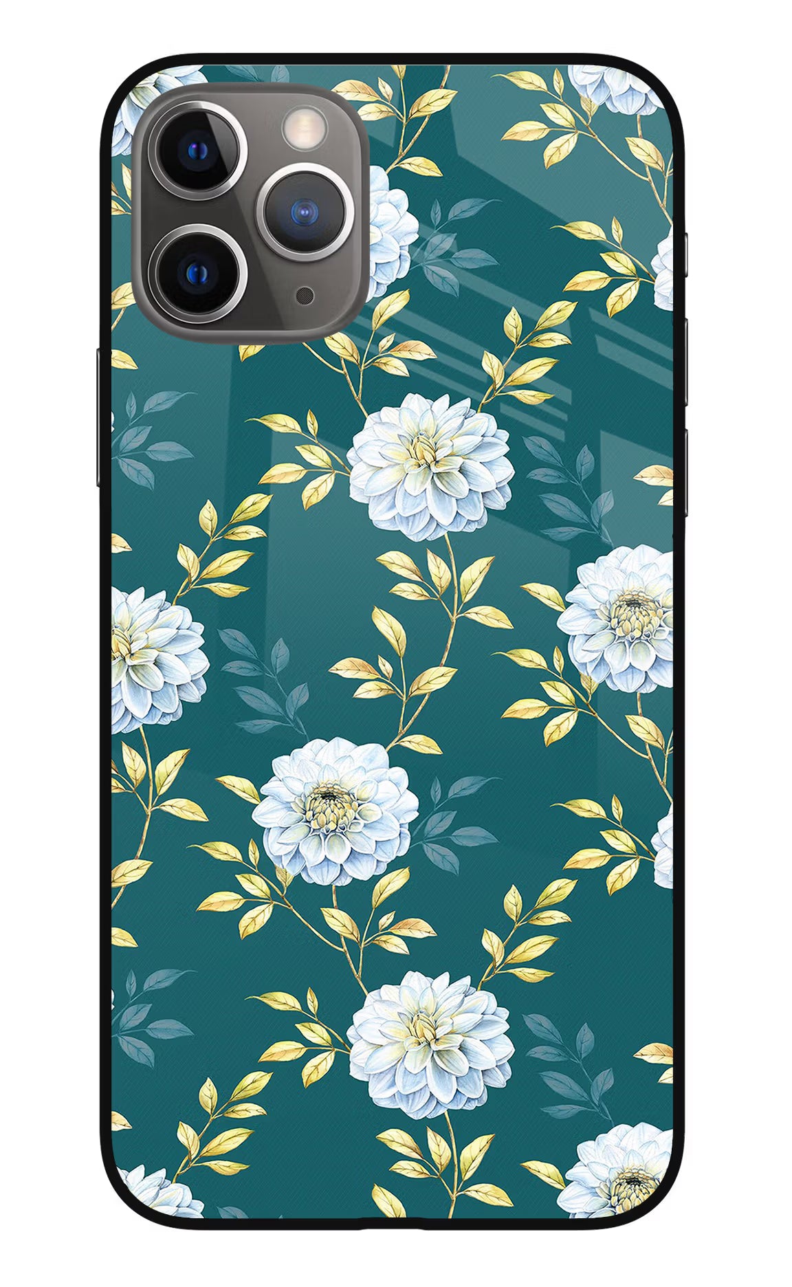 Flowers iPhone 11 Pro Glass Case Back Cover by Casekaro