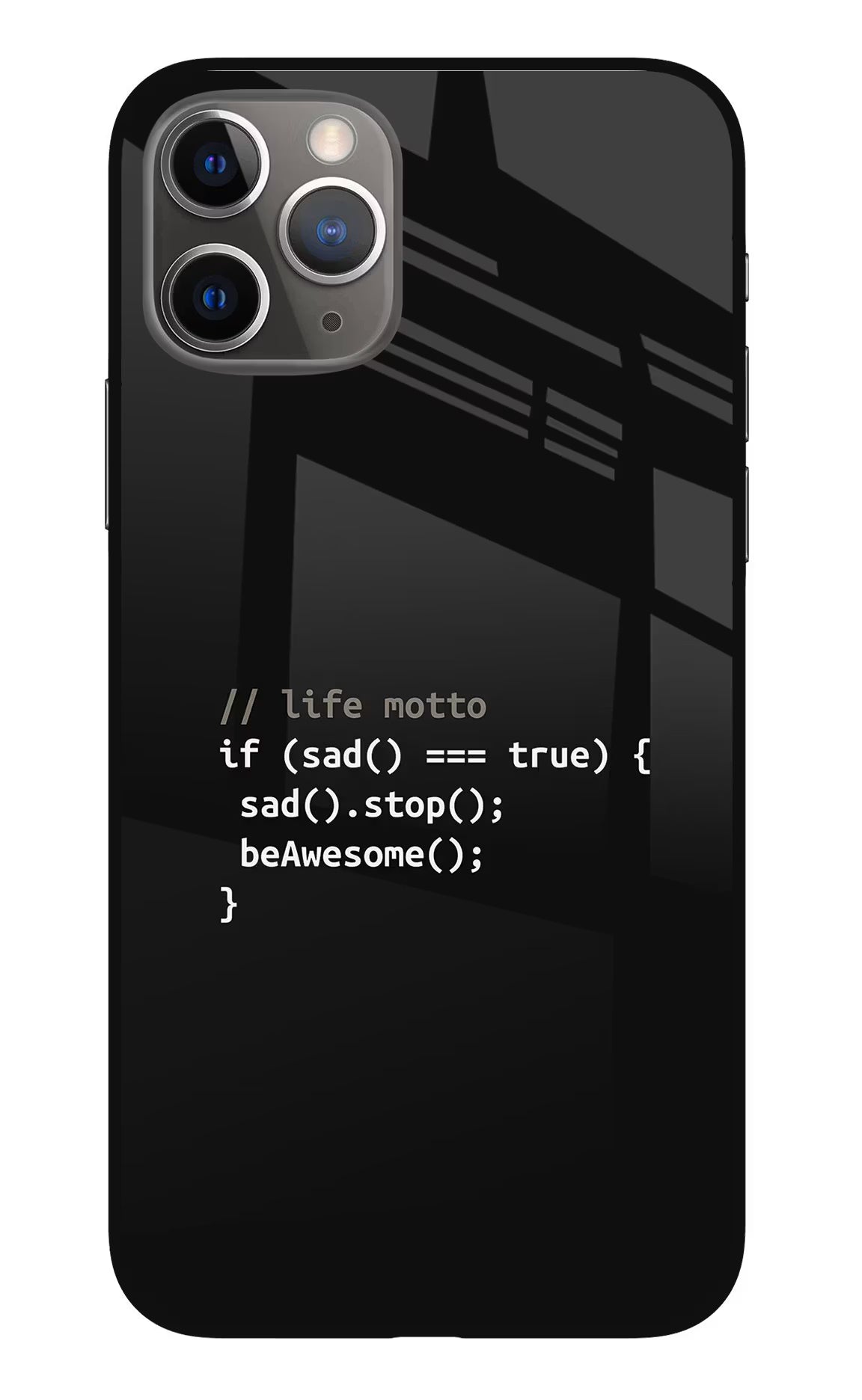 Life Motto Code iPhone 11 Pro Glass Case Back Cover by Casekaro