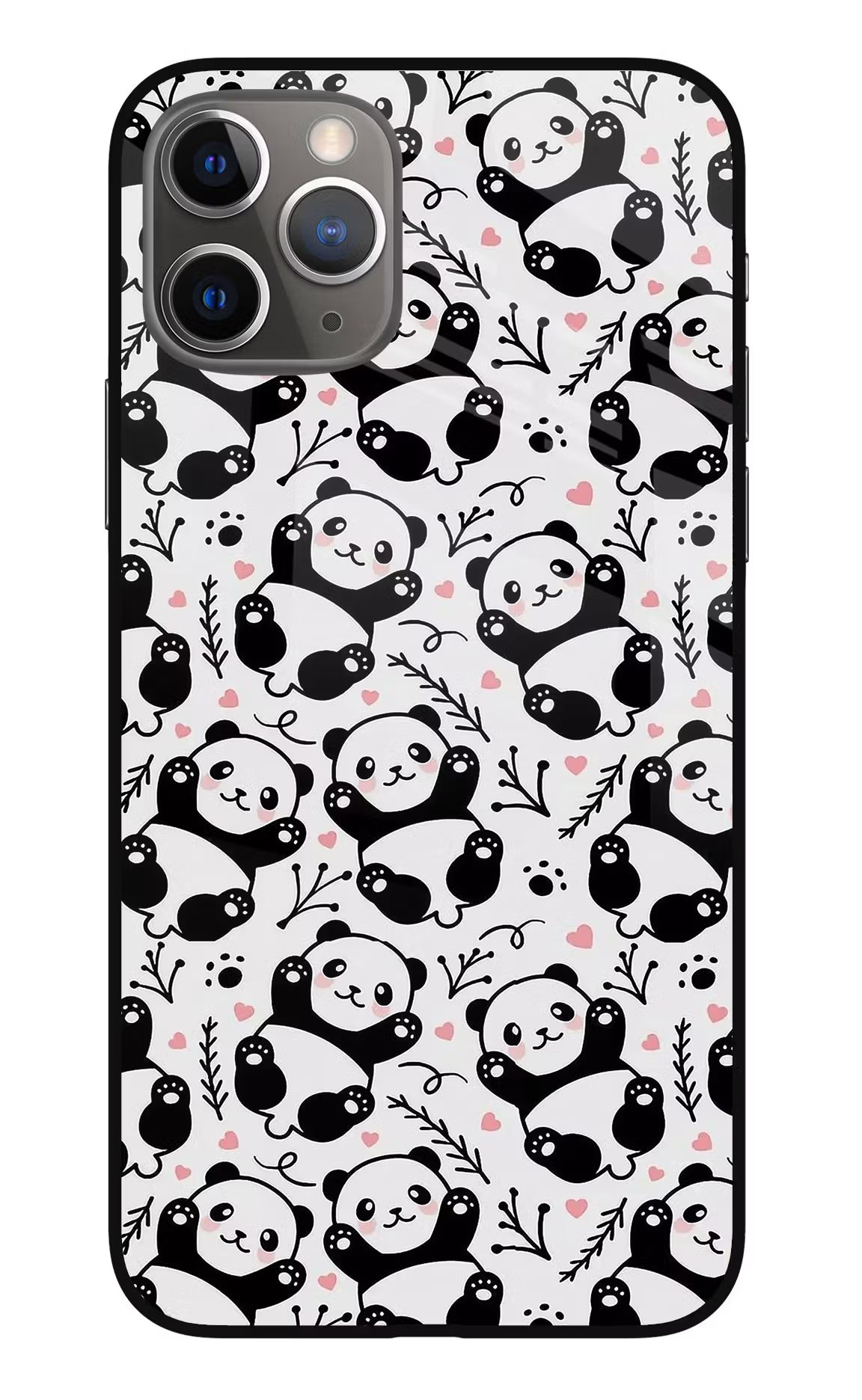 Cute Panda iPhone 11 Pro Glass Case Back Cover by Casekaro