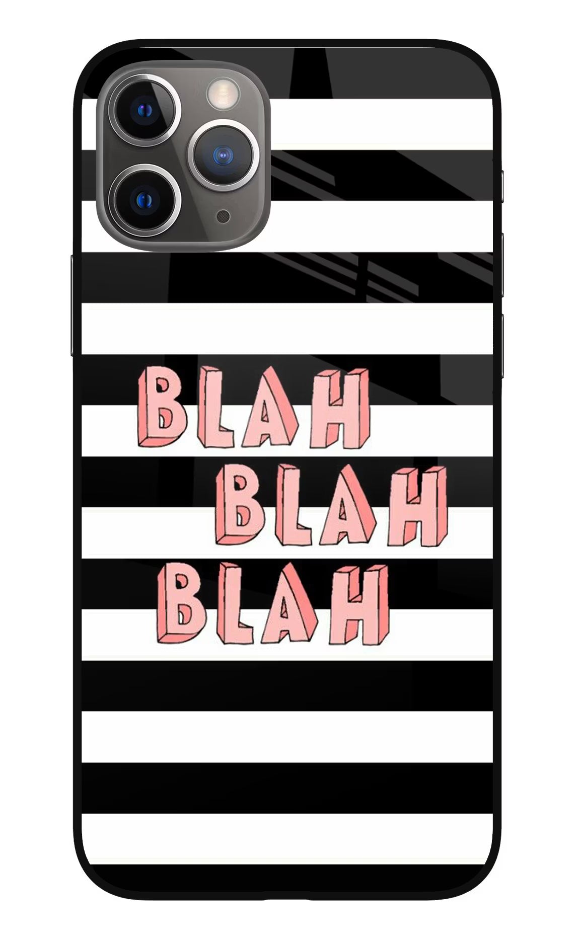 Blah Blah Blah iPhone 11 Pro Glass Case Back Cover by Casekaro