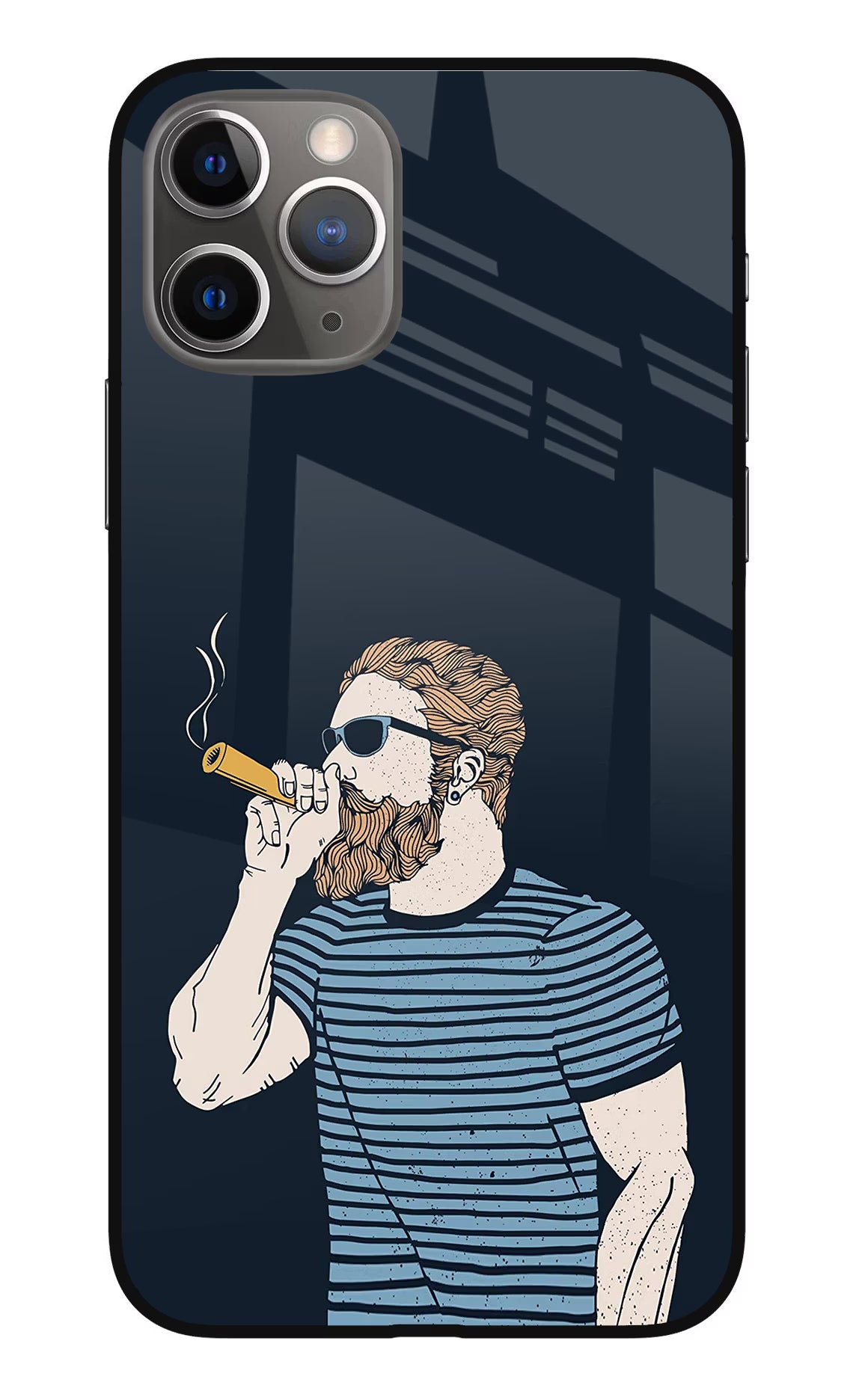 Smoking iPhone 11 Pro Glass Case Back Cover by Casekaro