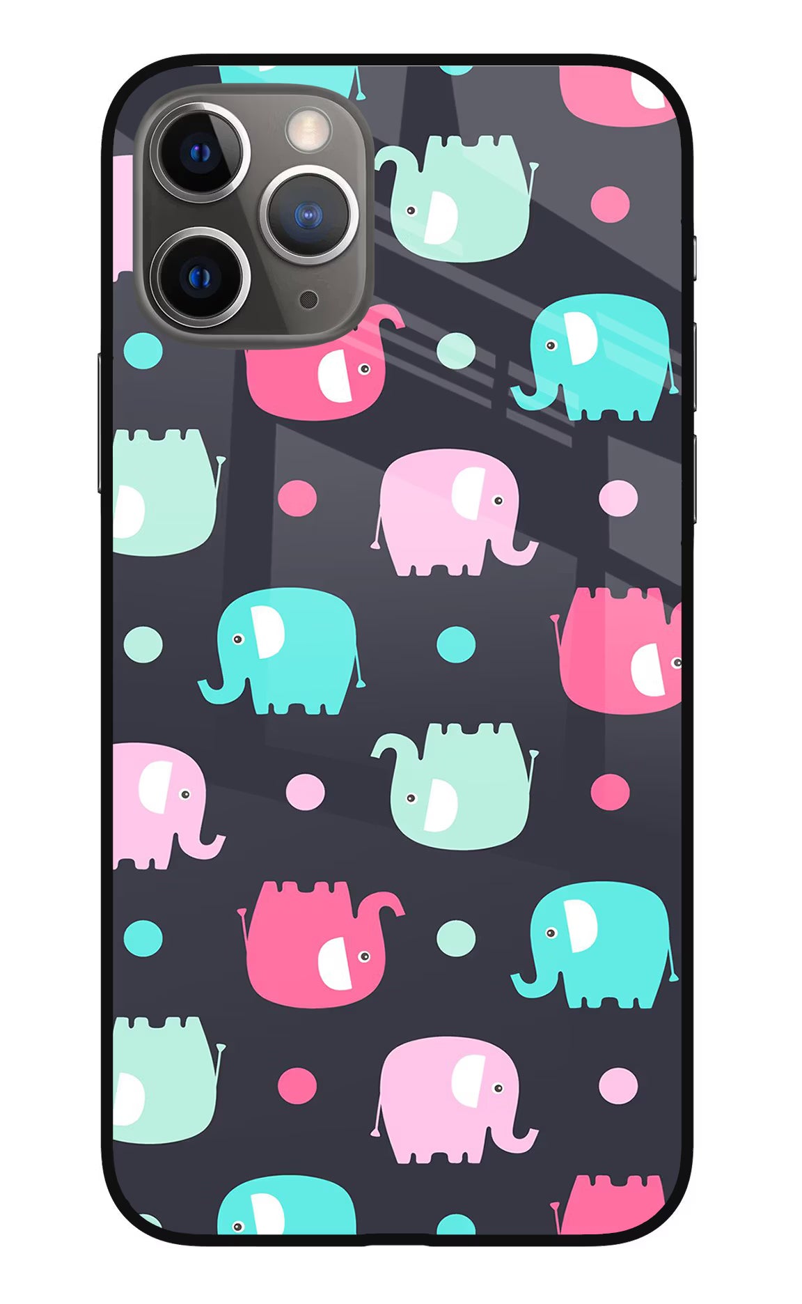 Elephants iPhone 11 Pro Glass Case Back Cover by Casekaro