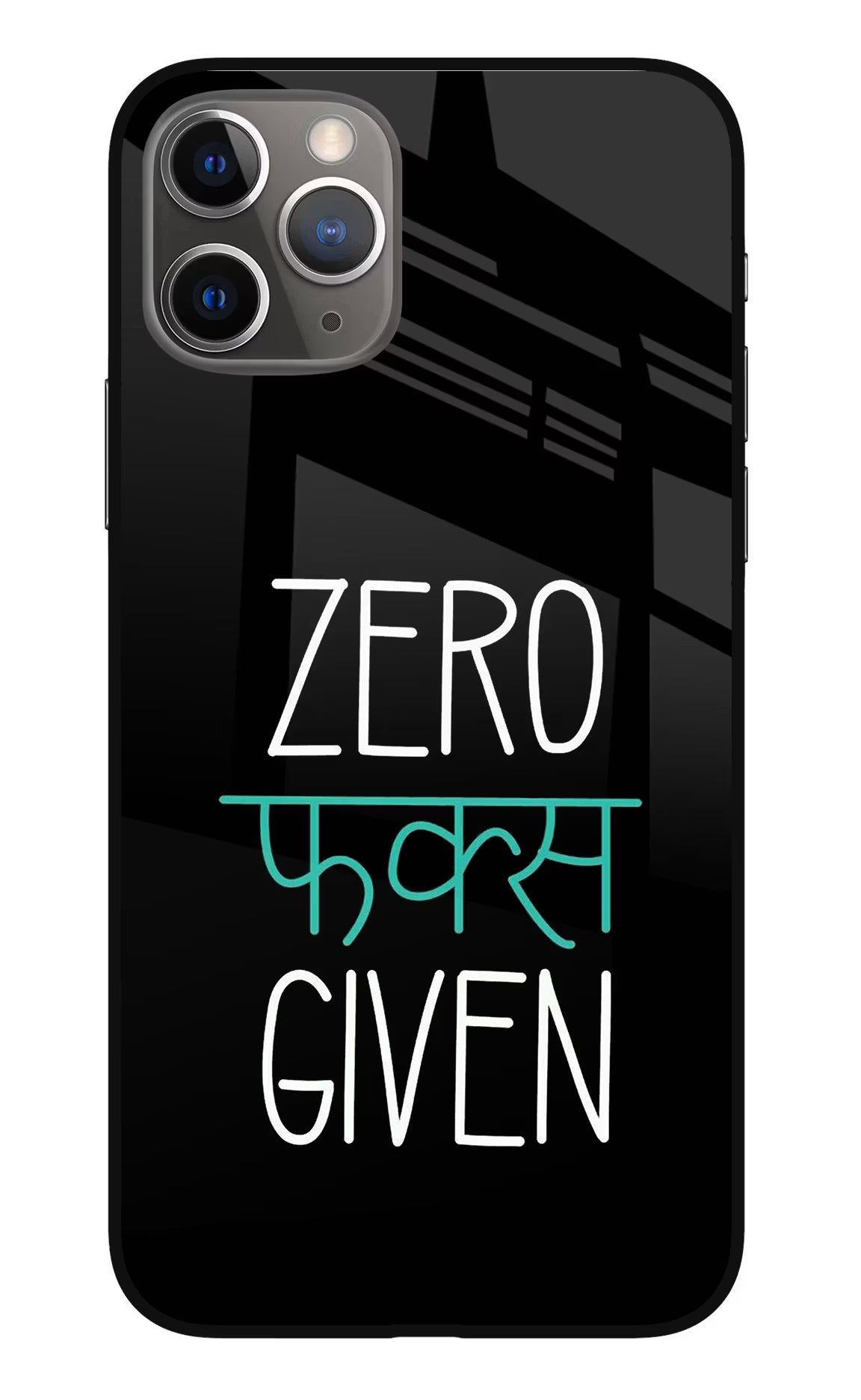 Zero Fucks Given iPhone 11 Pro Glass Case Back Cover by Casekaro