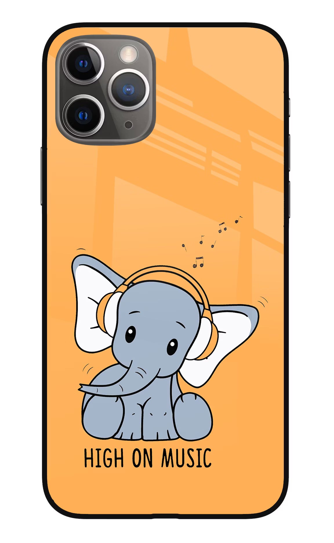 High On Music iPhone 11 Pro Glass Case Back Cover by Casekaro
