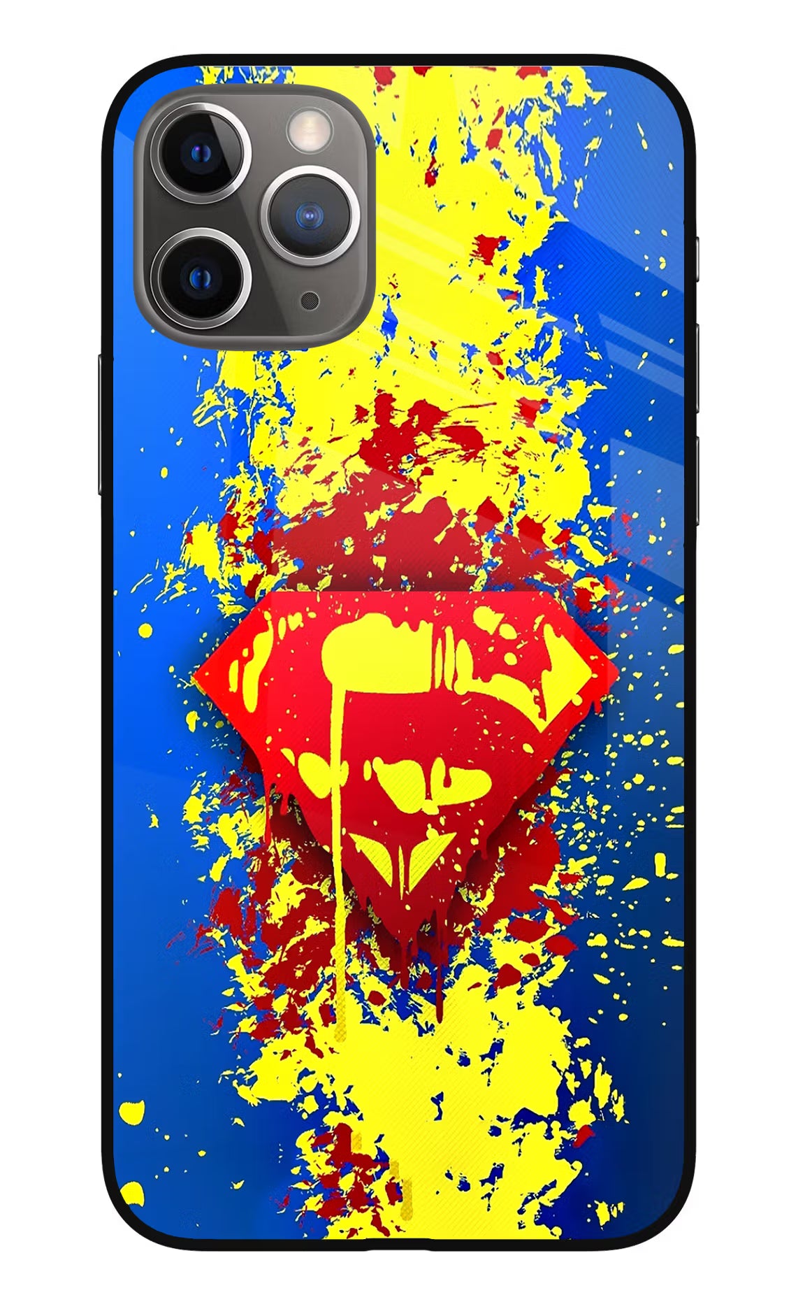 Superman logo iPhone 11 Pro Glass Case Back Cover by Casekaro