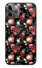 Rose Pattern iPhone 11 Pro Glass Case