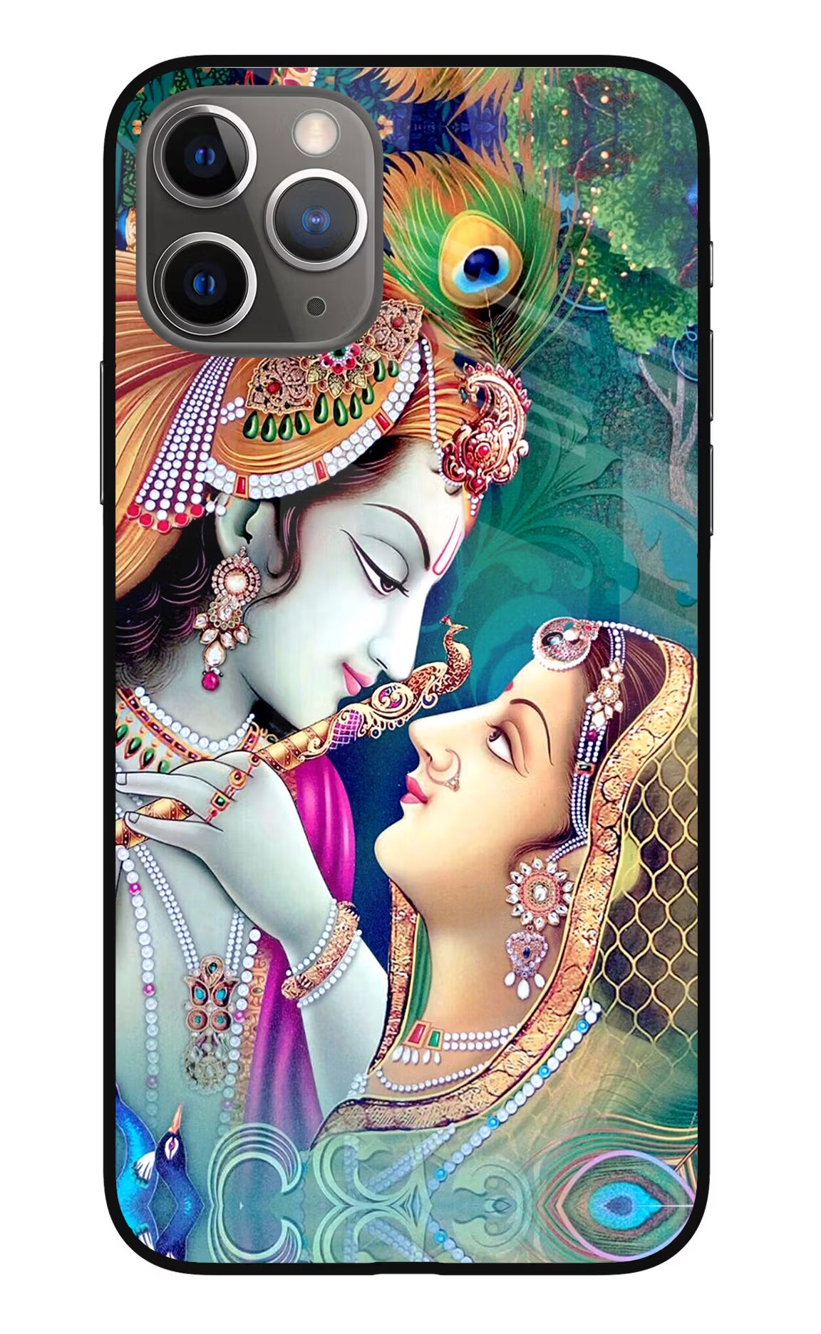 Lord Radha Krishna iPhone 11 Pro Glass Case Back Cover by Casekaro