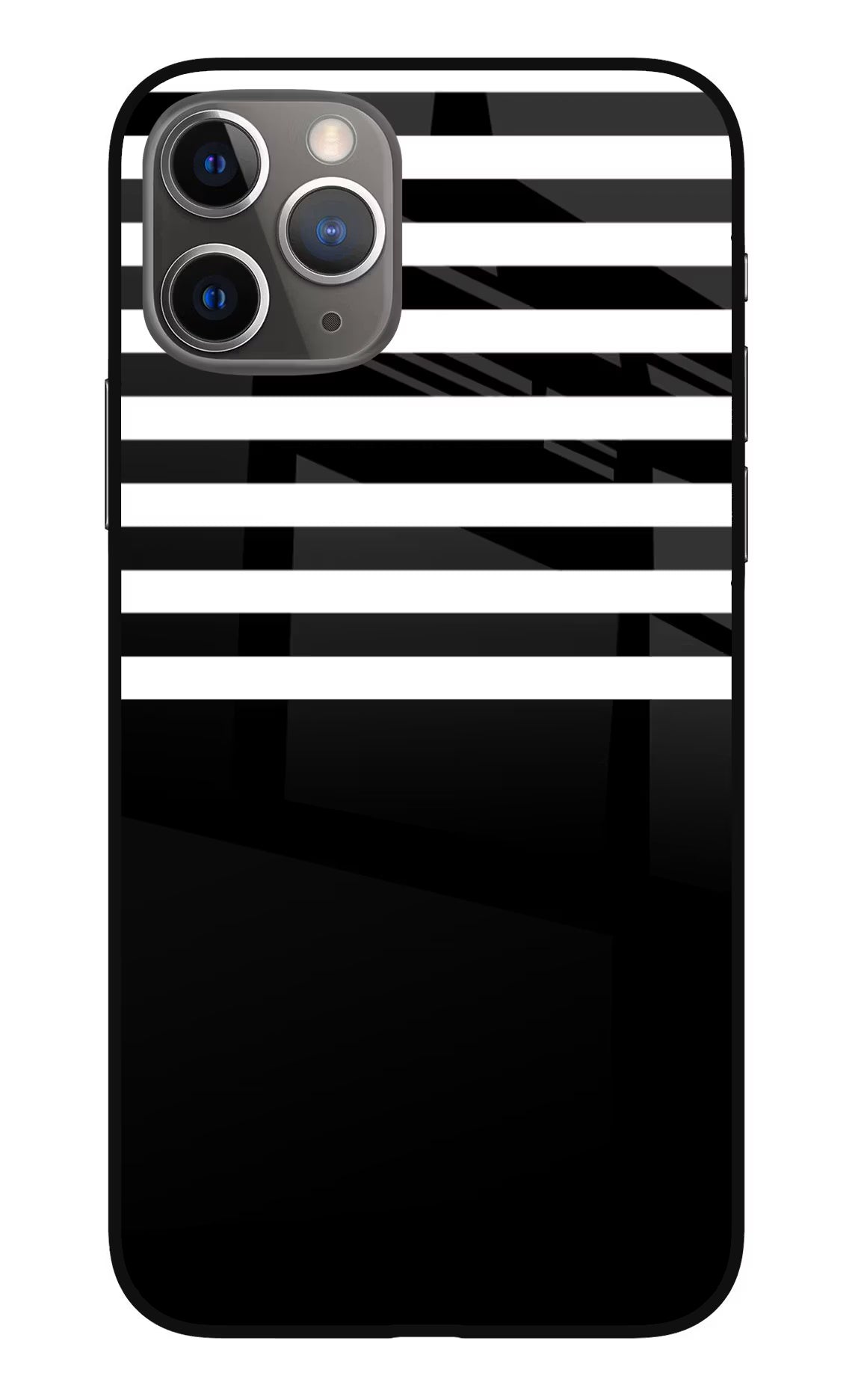 Black and White Print iPhone 11 Pro Glass Case Back Cover by Casekaro