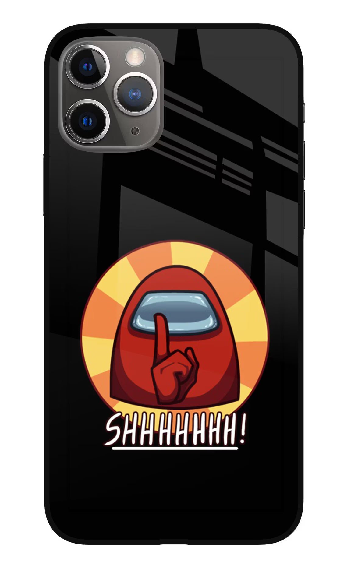 Among Us Shhh! iPhone 11 Pro Glass Case Back Cover by Casekaro
