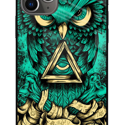 Green Owl iPhone 11 Pro Glass Case