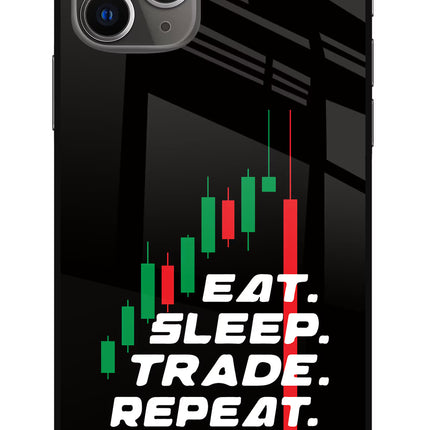 Eat Sleep Trade Repeat iPhone 11 Pro Glass Case