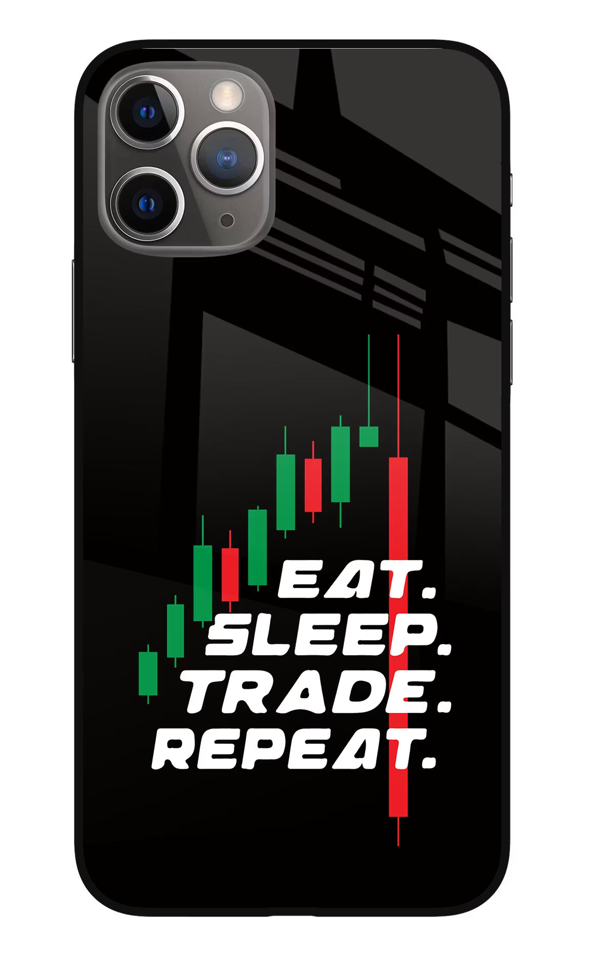 Eat Sleep Trade Repeat iPhone 11 Pro Glass Case Back Cover by Casekaro