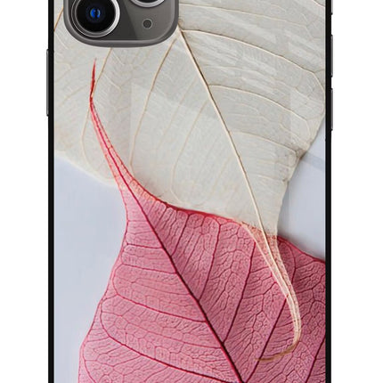 White Pink Leaf iPhone 11 Pro Glass Case