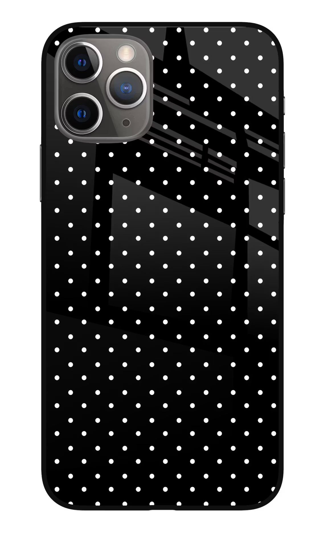 White Dots iPhone 11 Pro Glass Case Back Cover by Casekaro