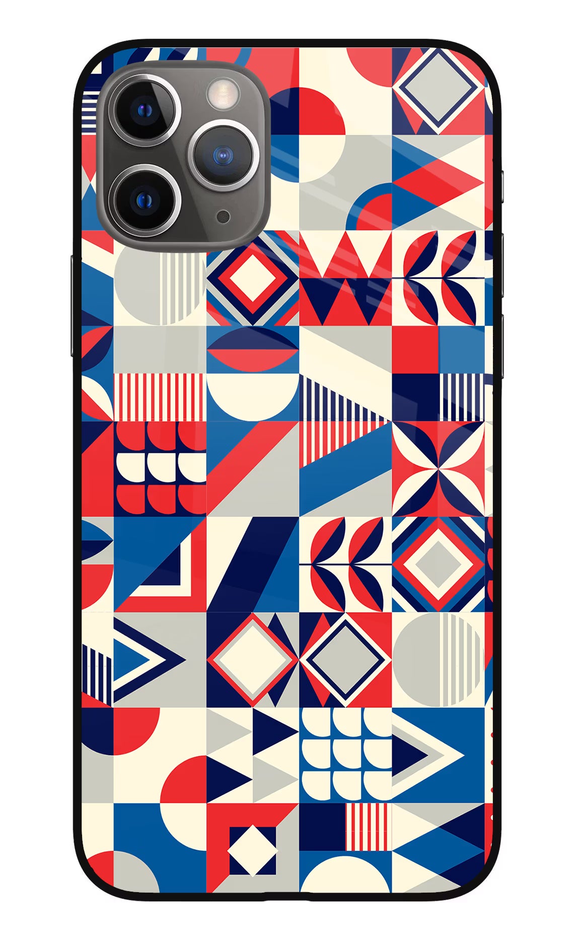Colorful Pattern iPhone 11 Pro Glass Case Back Cover by Casekaro