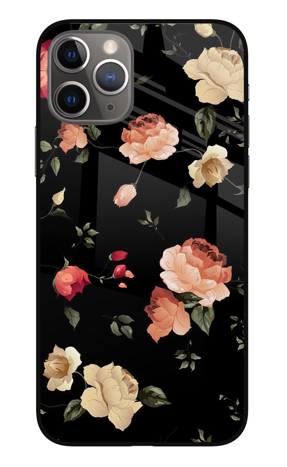 Flowers iPhone 11 Pro Glass Case Back Cover by Casekaro