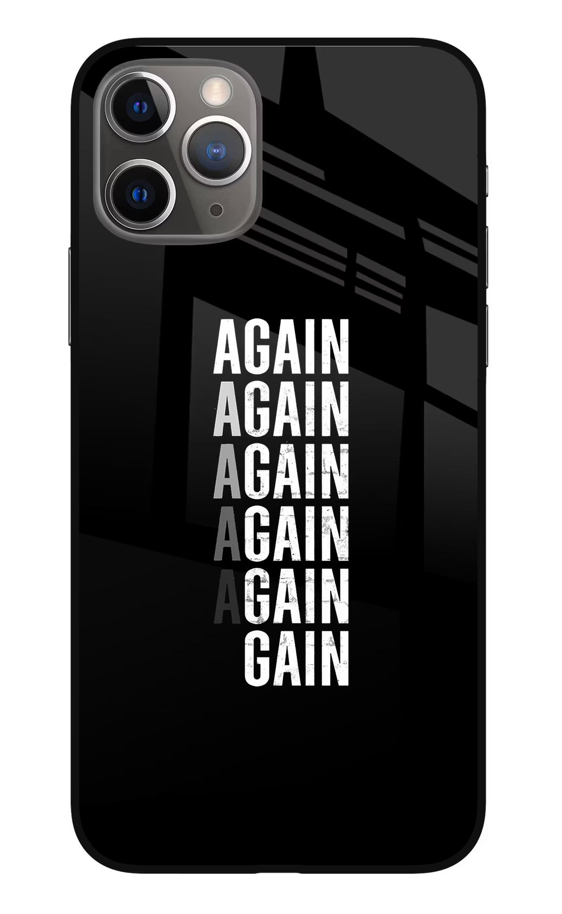 Again Again Gain iPhone 11 Pro Glass Case Back Cover by Casekaro
