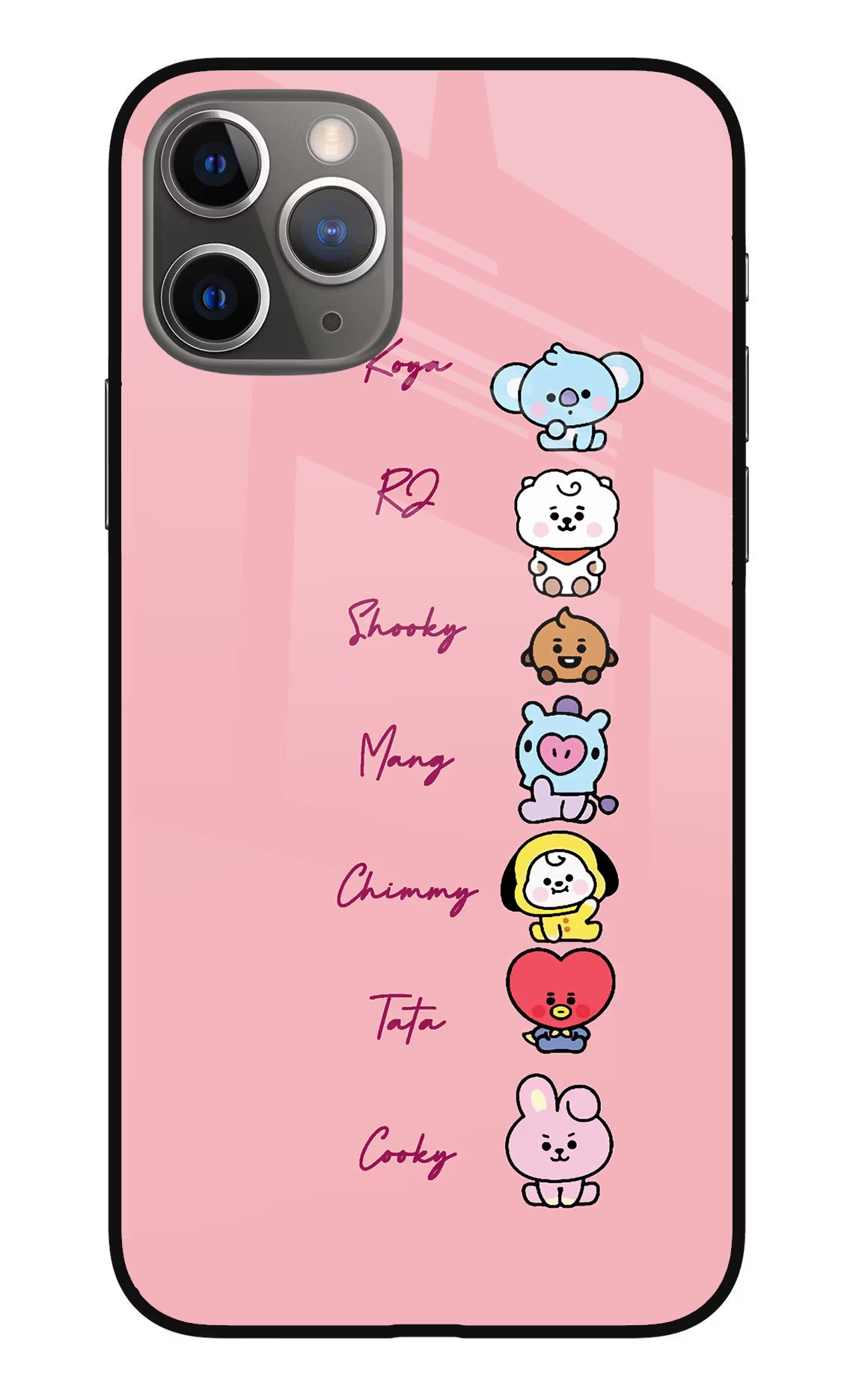 BTS names iPhone 11 Pro Glass Case Back Cover by Casekaro