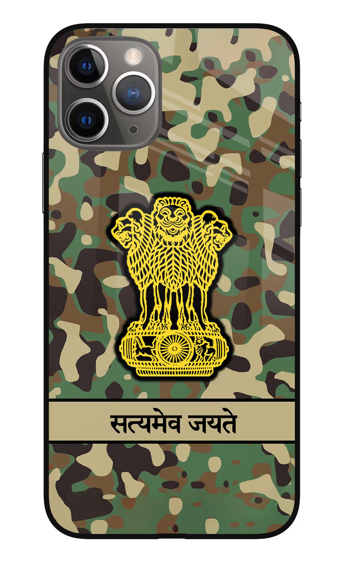 Satyamev Jayate Army iPhone 11 Pro Glass Case Back Cover by Casekaro
