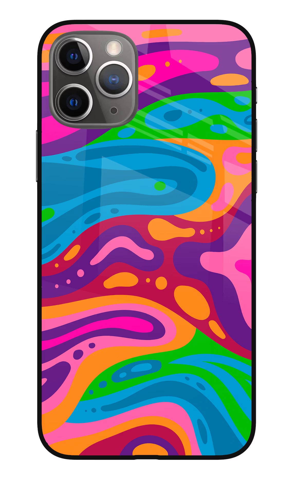 Trippy Pattern iPhone 11 Pro Glass Case Back Cover by Casekaro