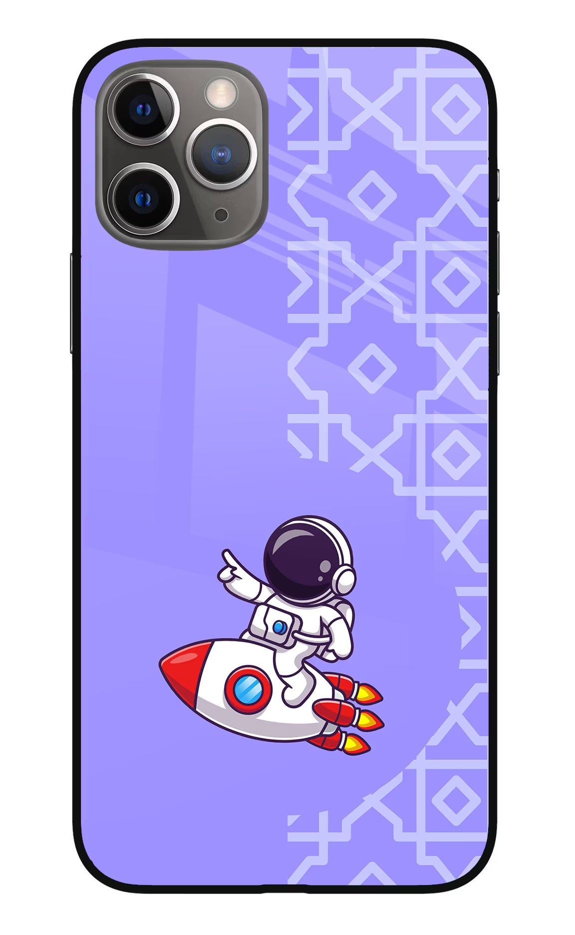 Cute Astronaut iPhone 11 Pro Glass Case Back Cover by Casekaro