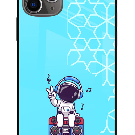 Cute Astronaut Chilling iPhone 11 Pro Glass Case