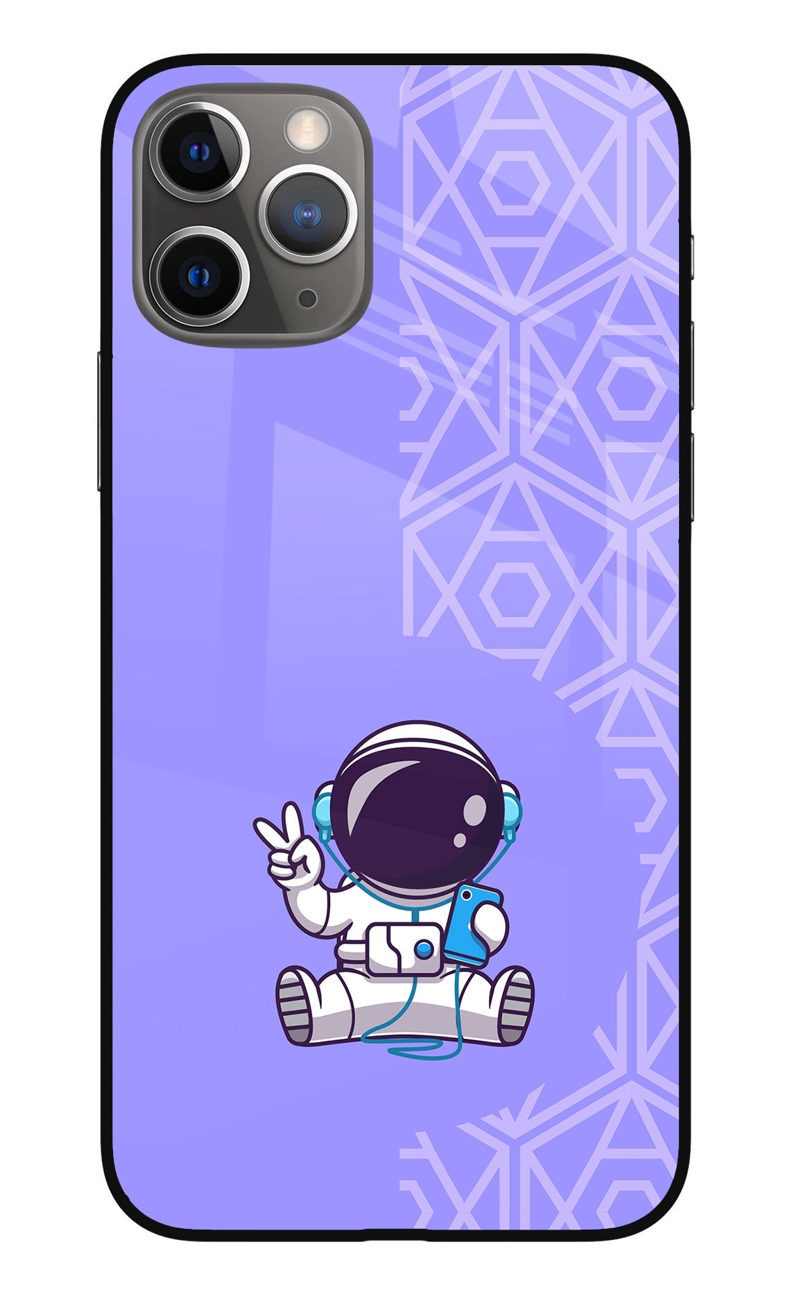 Cute Astronaut Chilling iPhone 11 Pro Glass Case