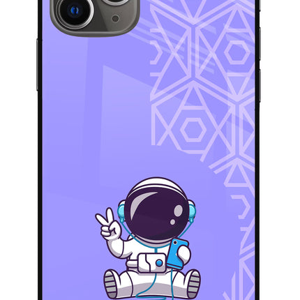 Cute Astronaut Chilling iPhone 11 Pro Glass Case