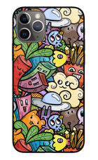 Veggie Doodle iPhone 11 Pro Glass Case