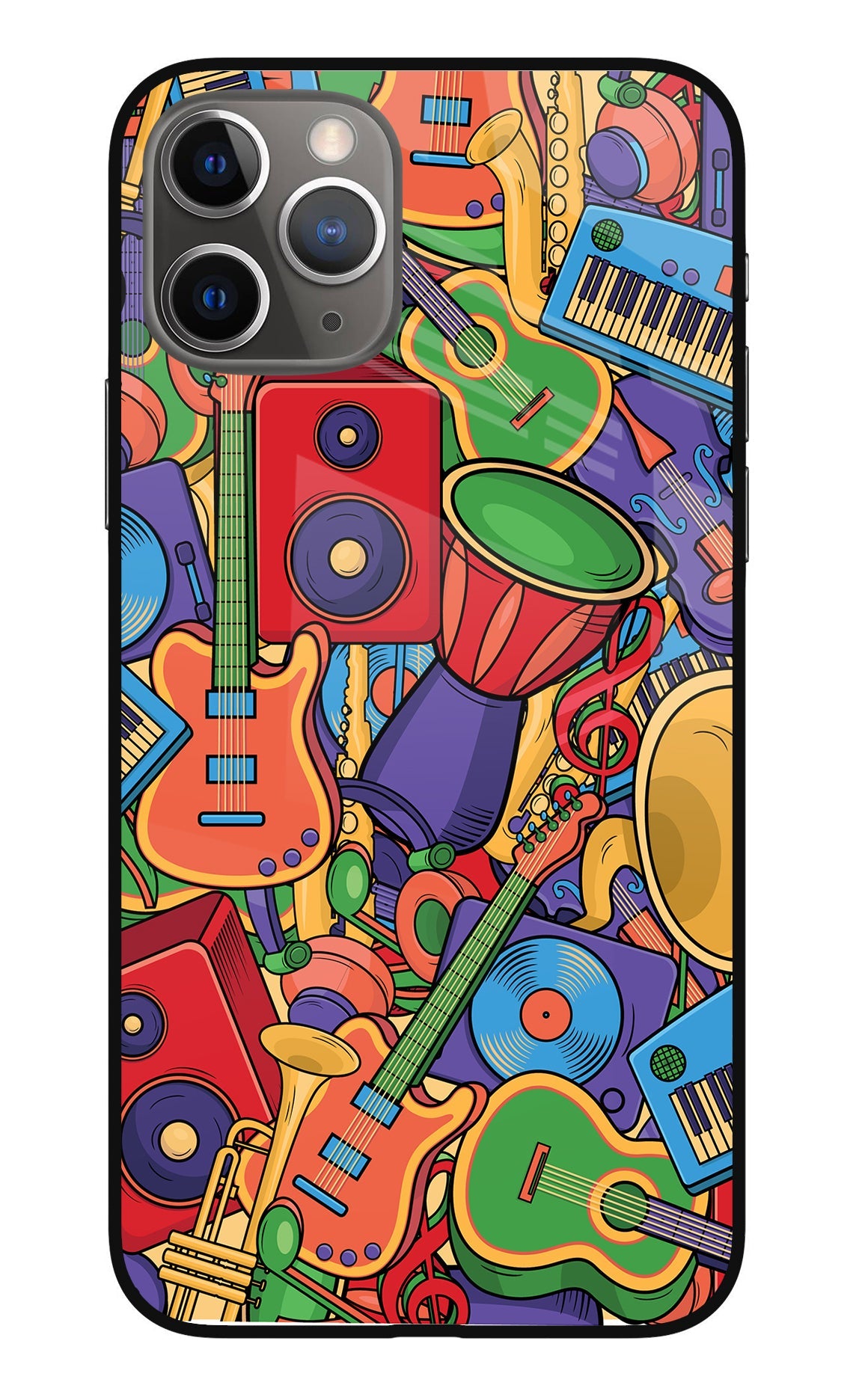 Music Instrument Doodle iPhone 11 Pro Back Cover