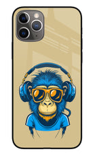 Monkey Headphone iPhone 11 Pro Glass Case