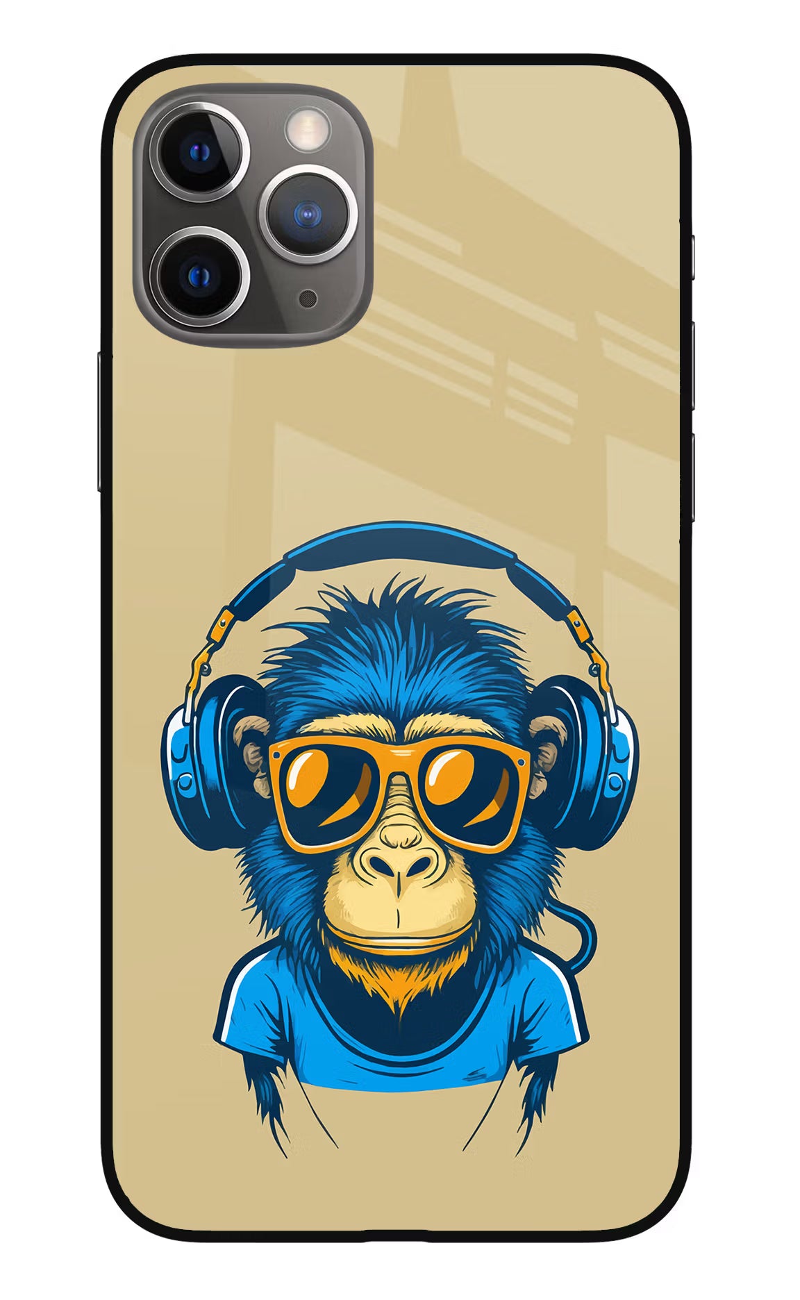Monkey Headphone iPhone 11 Pro Glass Case Back Cover by Casekaro