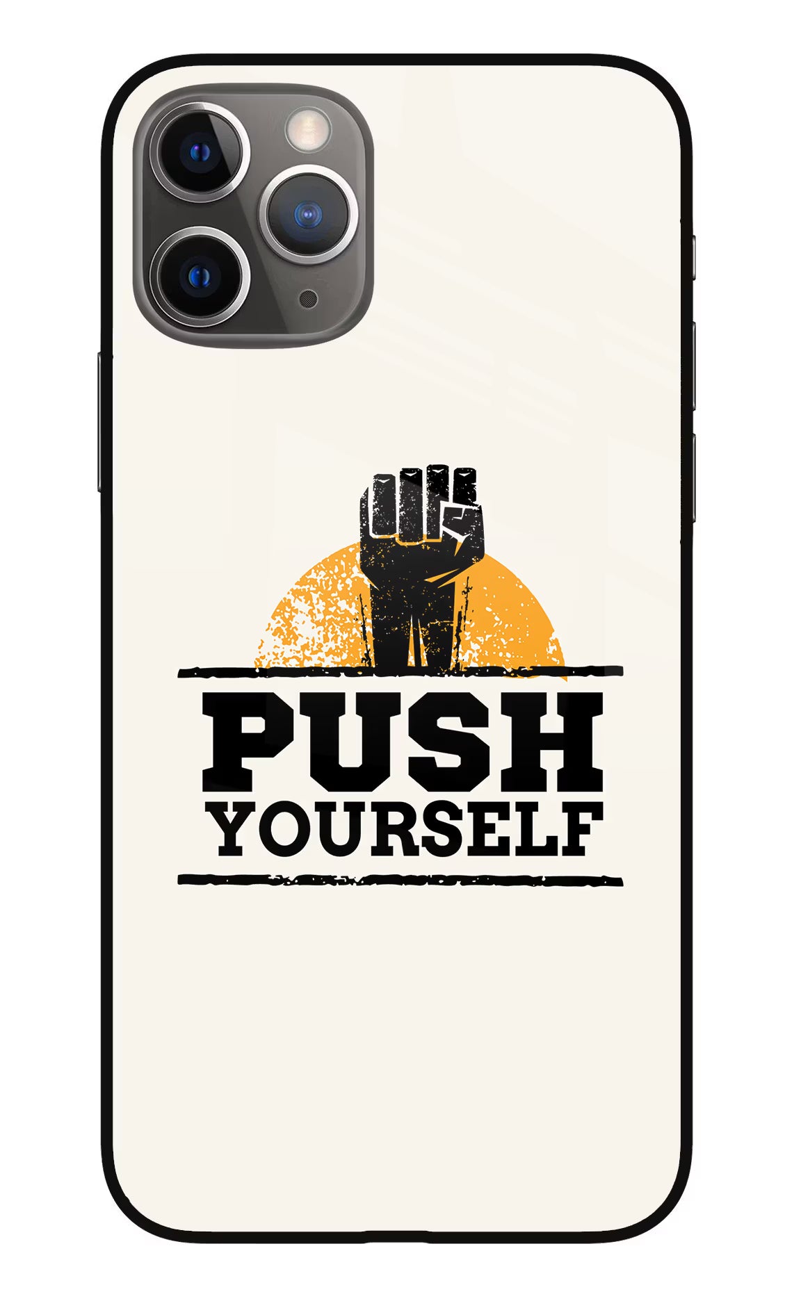 Push Yourself iPhone 11 Pro Glass Case Back Cover by Casekaro