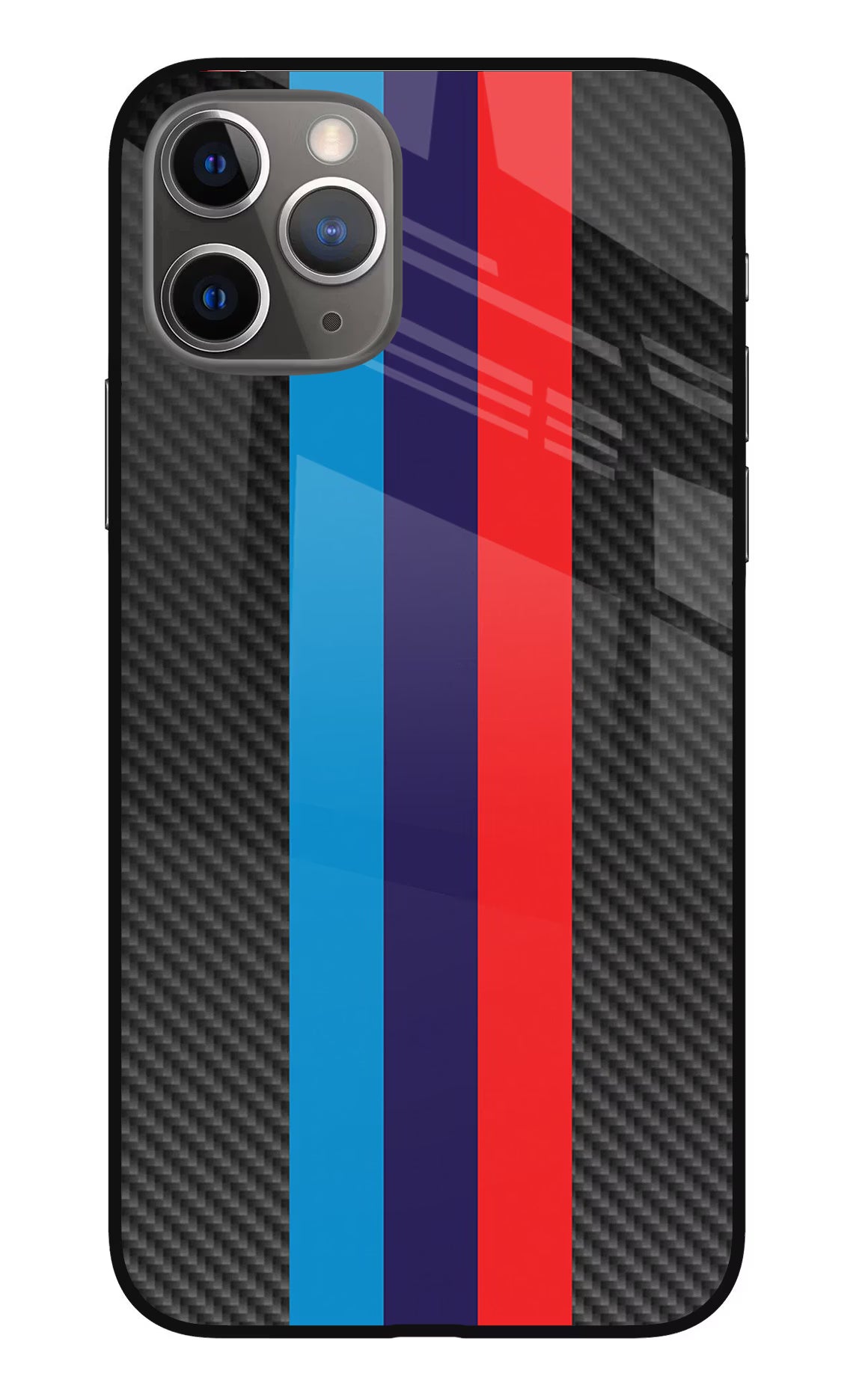 BMW Stripes Pattern iPhone 11 Pro Glass Case Back Cover by Casekaro