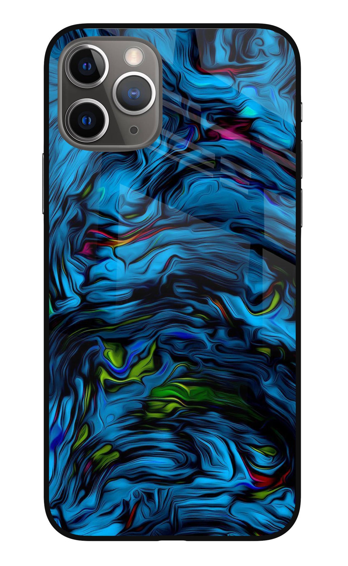 Dark Blue Abstract iPhone 11 Pro Glass Case