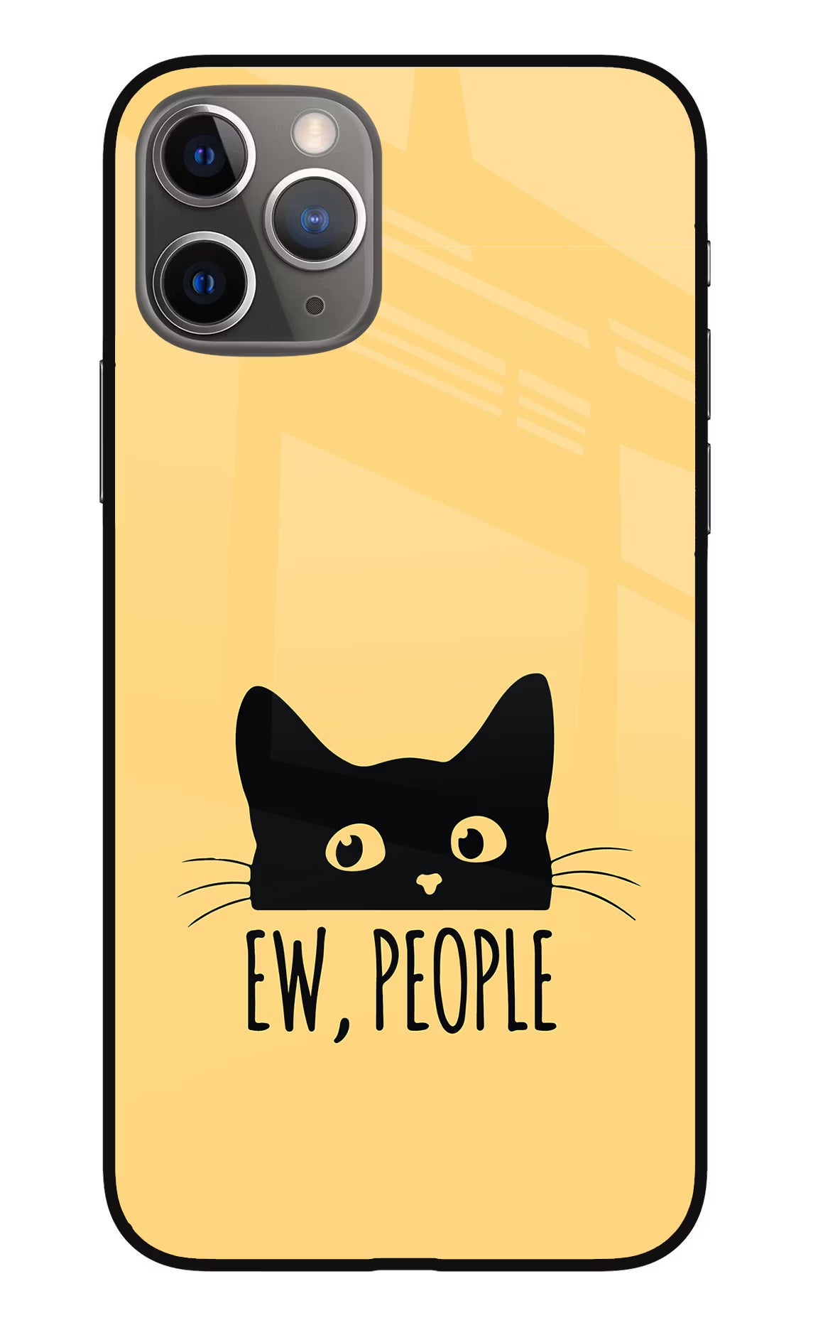 Ew People Catitude iPhone 11 Pro Glass Case Back Cover by Casekaro