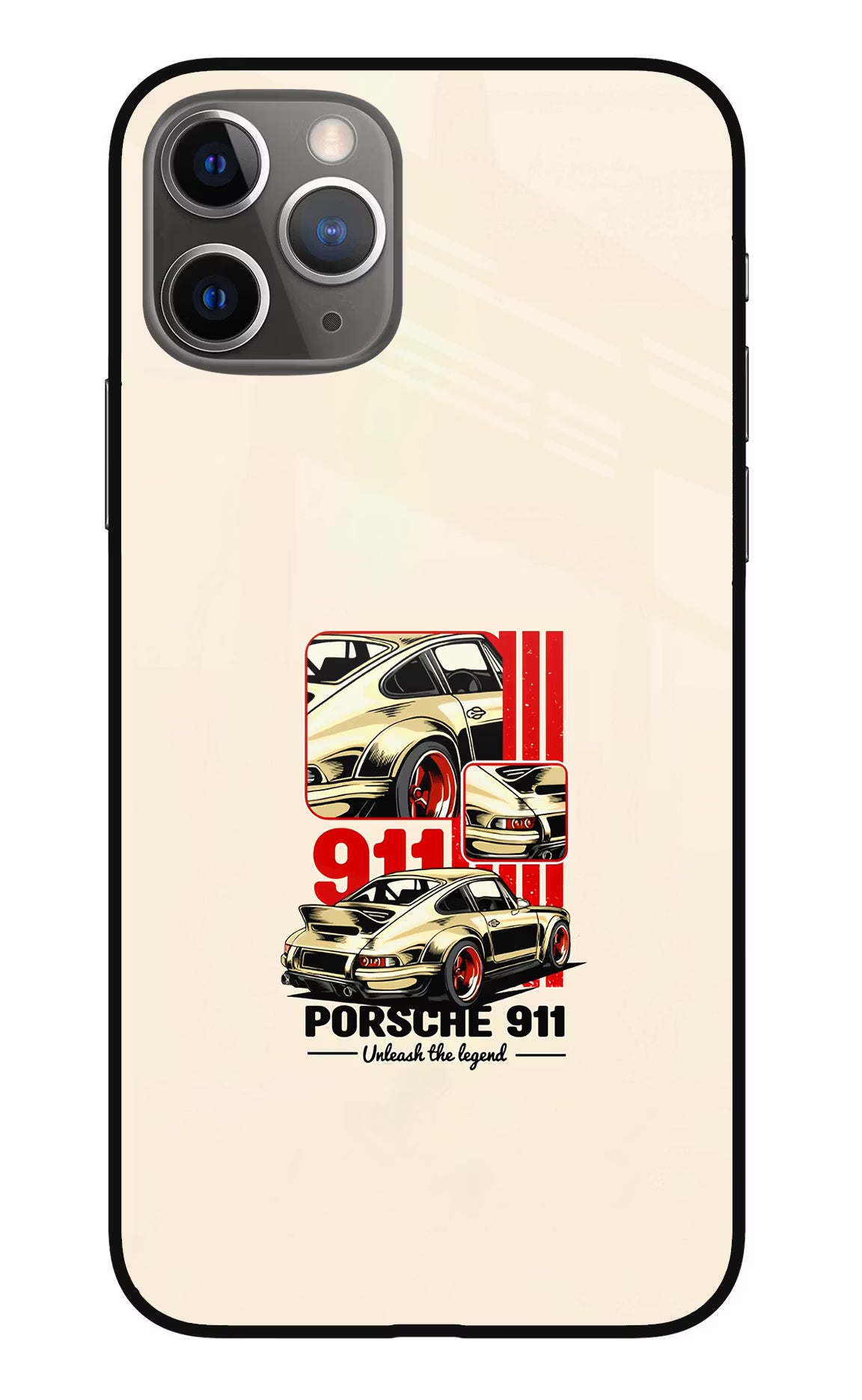 Classic Porsche 911 iPhone 11 Pro Glass Case Back Cover by Casekaro