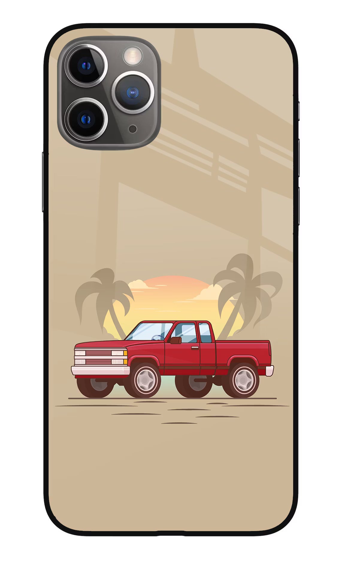 Desert Classic Drive iPhone 11 Pro Glass Case Back Cover by Casekaro