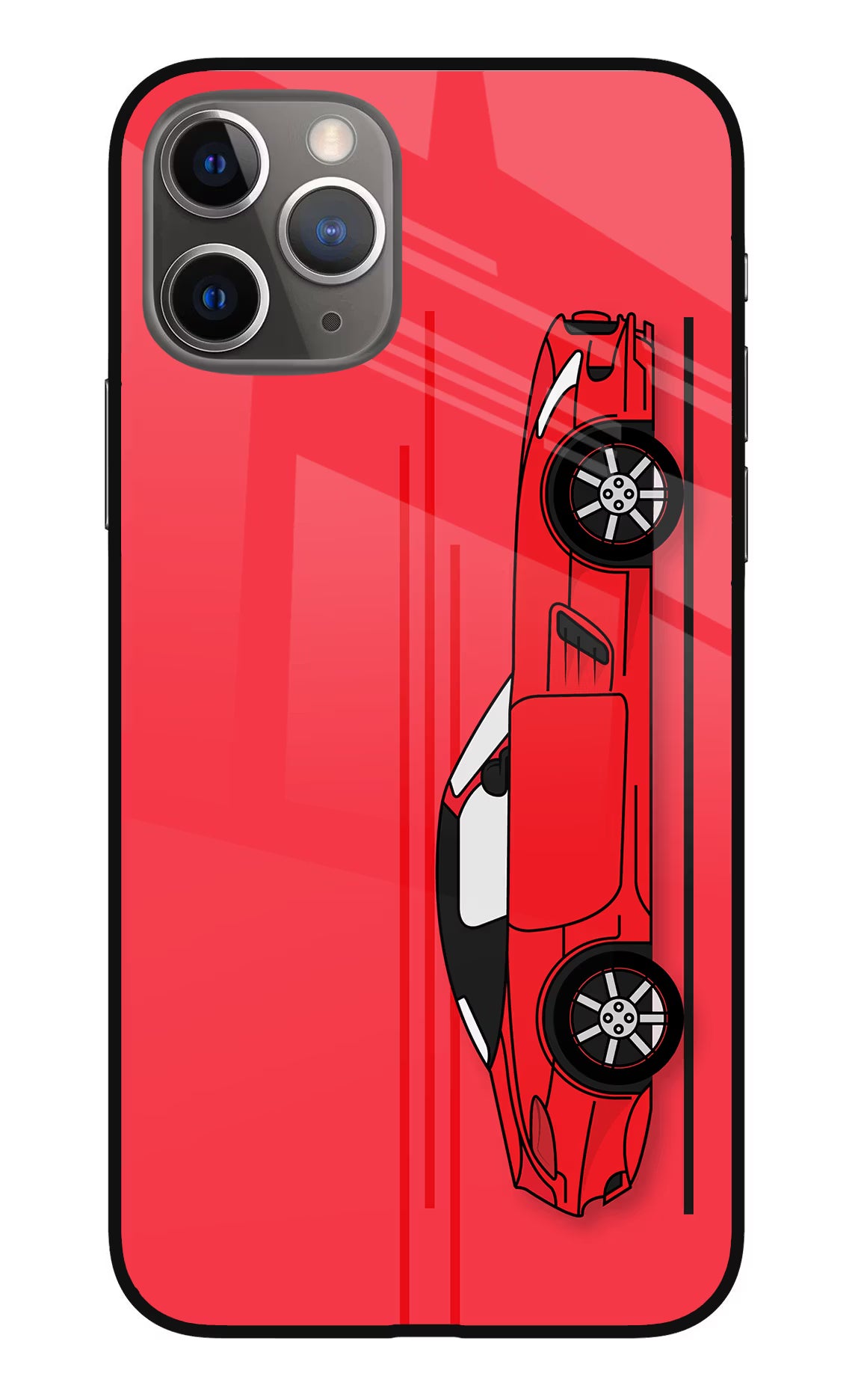 Red Velocity iPhone 11 Pro Glass Case Back Cover by Casekaro