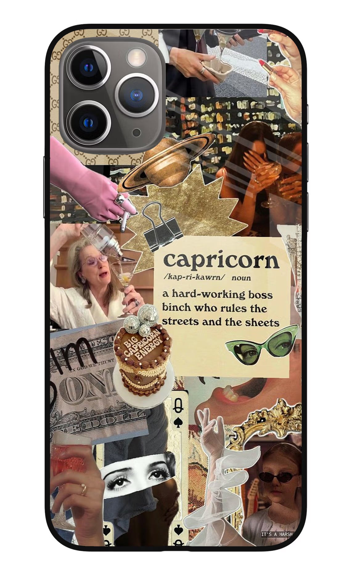 Capricorn Zodiac iPhone 11 Pro Glass Case Back Cover by Casekaro