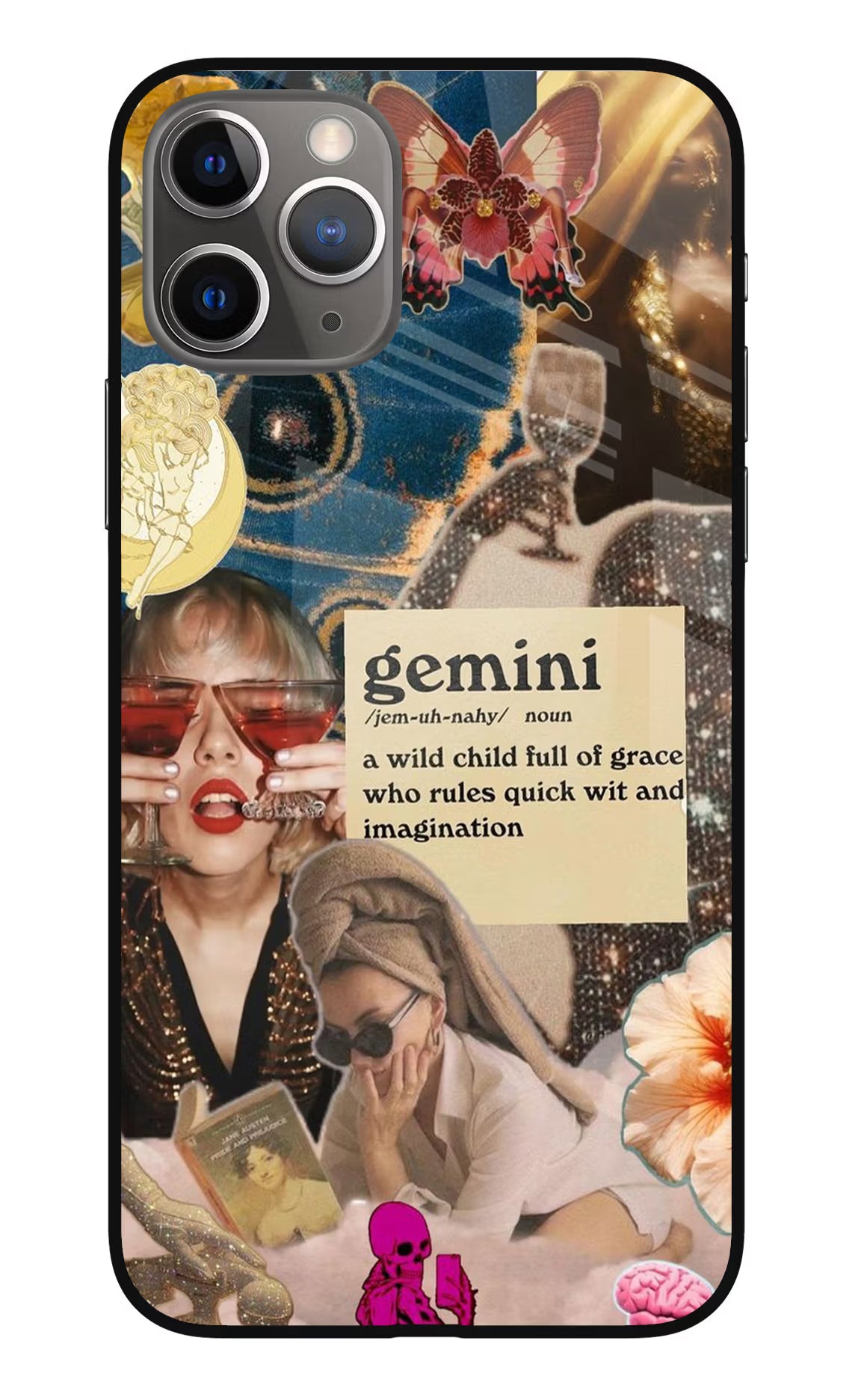 Gemini Zodiac iPhone 11 Pro Glass Case Back Cover by Casekaro