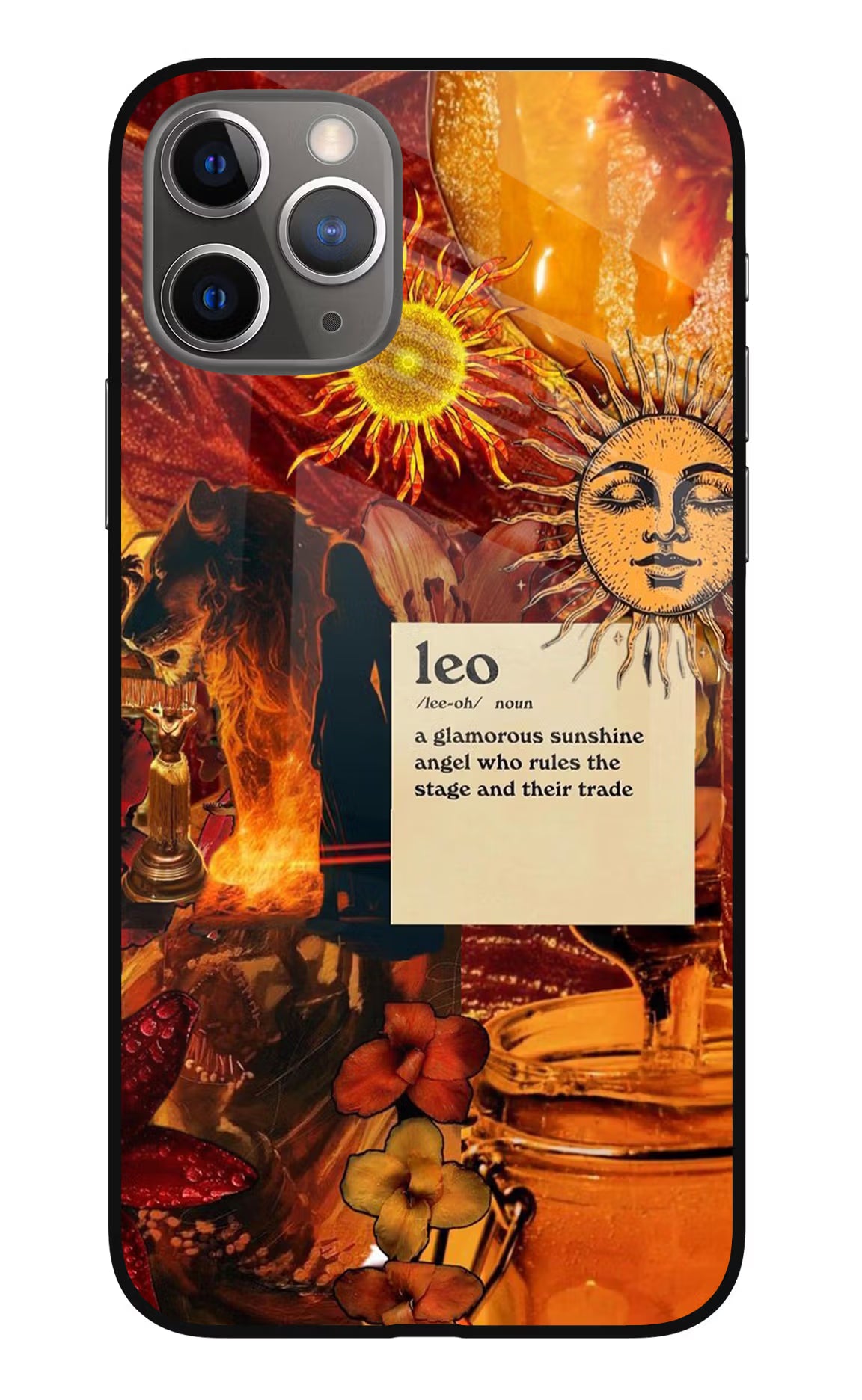 Leo Zodiac iPhone 11 Pro Glass Case Back Cover by Casekaro