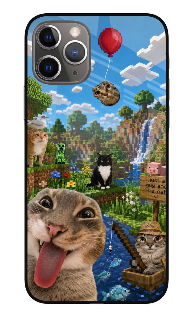 Minecraft Cat Chaos iPhone 11 Pro Glass Case