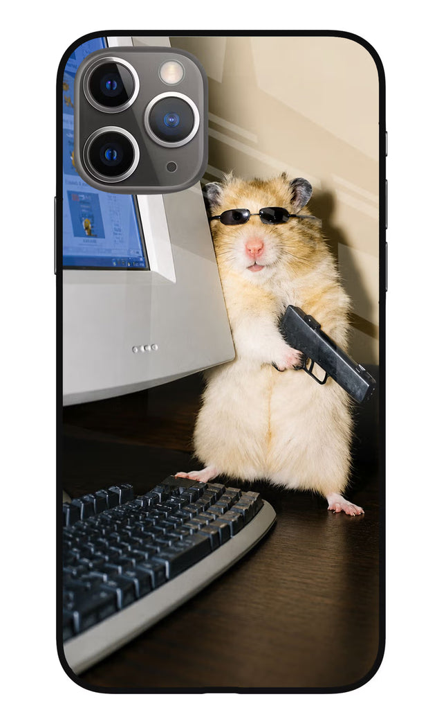 Hacker Hamster iPhone 11 Pro Glass Case